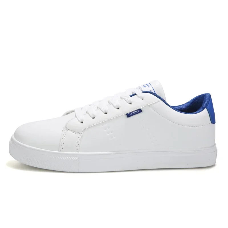 Summer White Shoes Lace Up Men Sneakers Brearhable Casual Vulcanized Shoes Men's Classic PU Leather Male Sneaker Shoes 2021