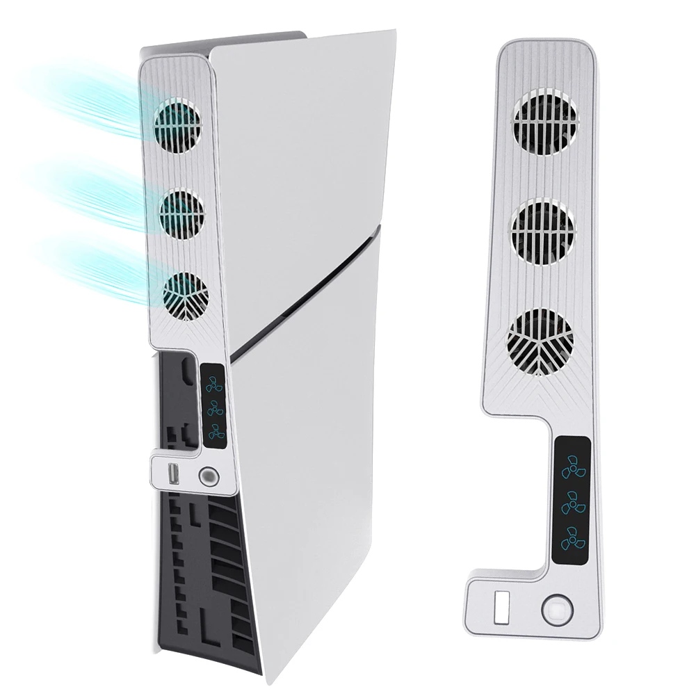 Cooling Fan Efficient Cooling System 3 Fans USB 3.0 W/ LED Light For PS 5 Pro/PS 5 Slim Console