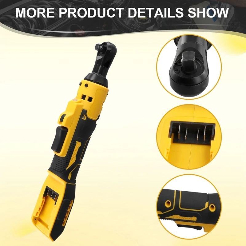 Cordless Electric Ratchet Wrench, Impact Removal Screw Nut, Power Tools for Dewalt, 18V, 20V Battery, 220 N.M, 3 in, 8in 4