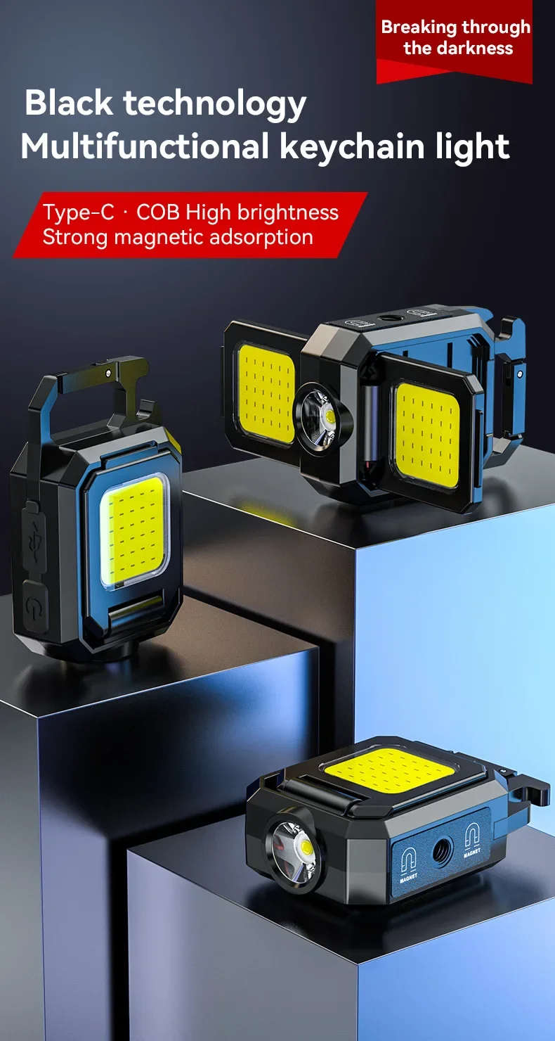 Description Picture 2 of itemMini Flashlight 1000MAH Multi-Function Key Dual light Source Bright Emergency Work light High Brightness Climbing Camping Light