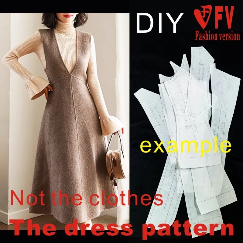 Sewing Template Design pattern suspender skirt women's autumn and winter long skirt clothing cutting drawings BLQ-433