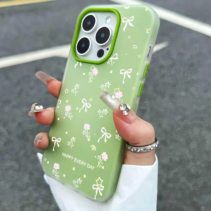 Cartoon Pink Flower Bow Smartphone Case Cover