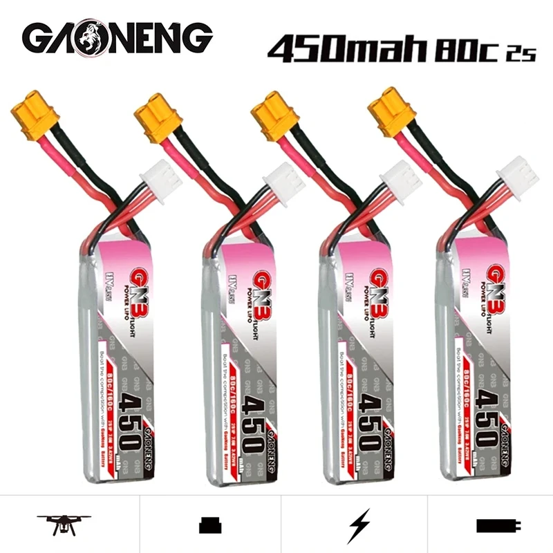 FPV Racing Drone Battery 1-10PCS 7.6V 2S 450mah 80C/160C HV Lipo XT30U-F Plug for iFlight CineBee Happymodel Crux3 BetaFPV