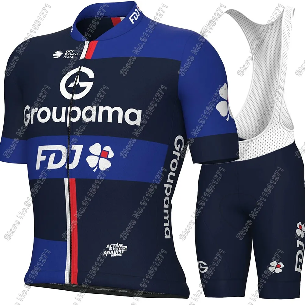 FDJ Team 2025 Cycling Jersey Set Men Bicycle France Groupama-Clothing Road Bike Shirts Suit Bicycle Bib Shorts MTB Maillot 5