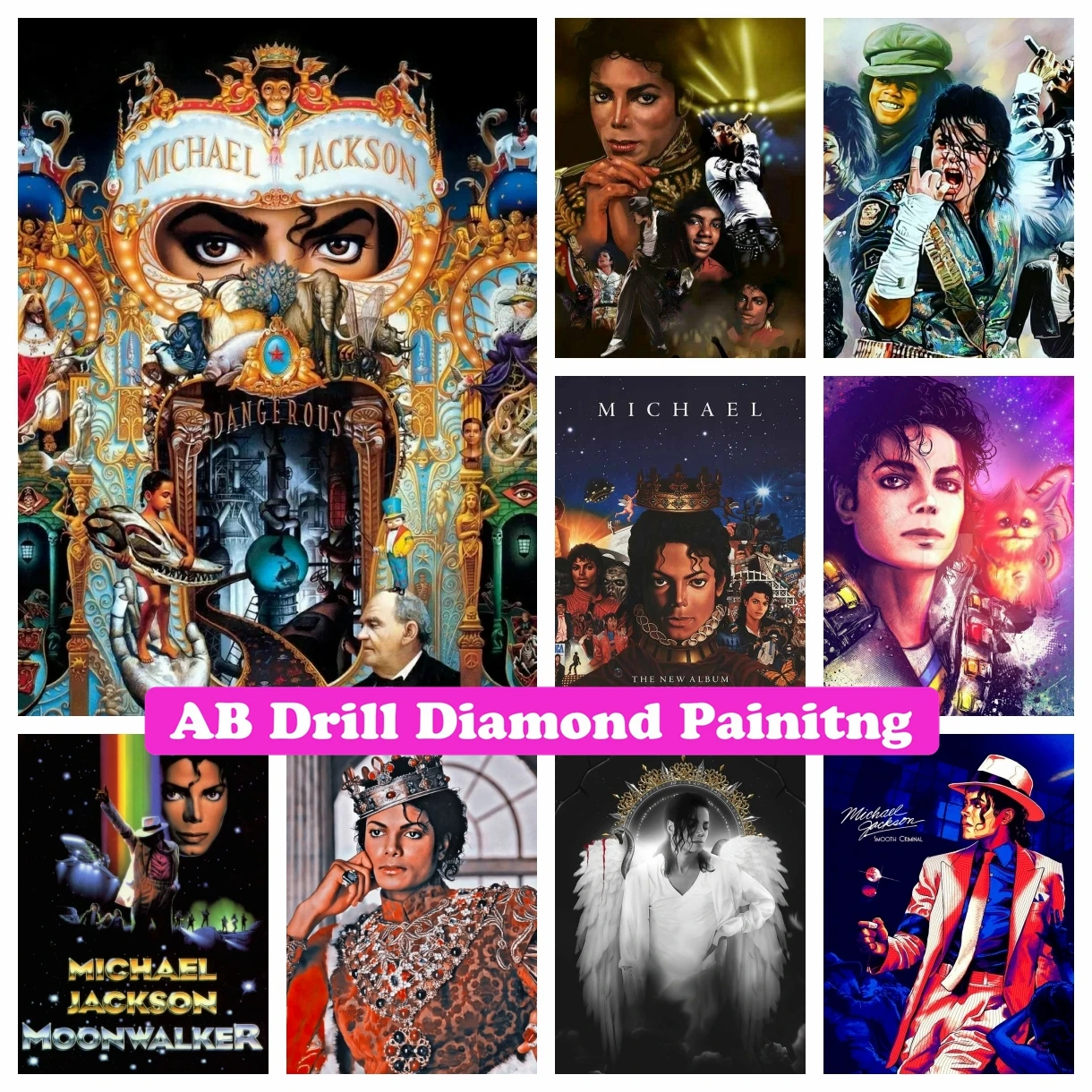 

Michael Jackson 5D DIY AB Drills Diamond Painting Embroidery Famous Pop Singer Art Cross Stitch Rhinestone Mosaic Home Decor