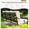 Clearance with 45" Gas Fire Pit Table x 1, 3-seat Sofa x 1, Swivel Chair x 2 for Porch Lawn, Garden Sofas 6