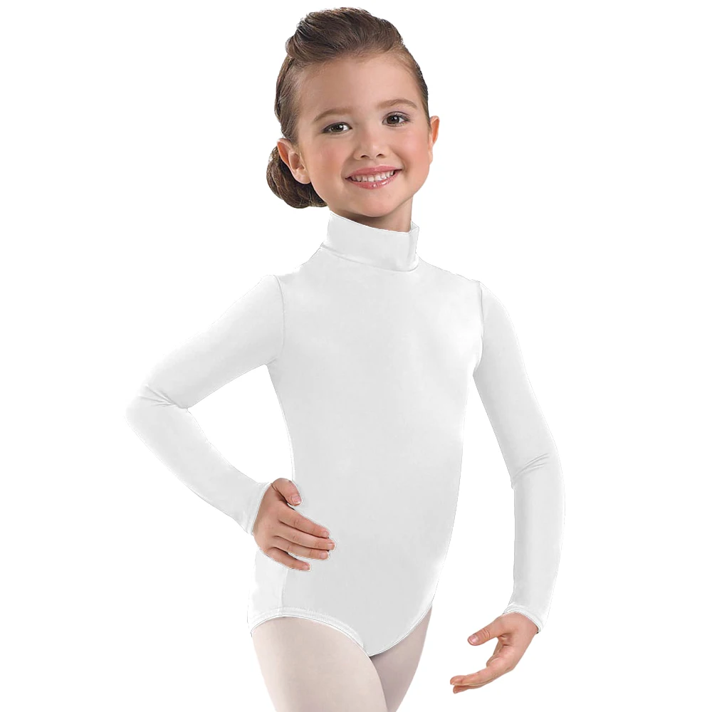OVIGILY-Justaucorps de danse à col montant en spandex pour