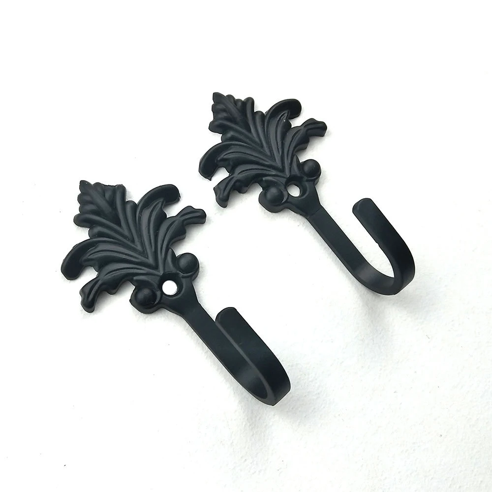 

2Pcs/lot Black Heavy Duty Wall Coat Hooks Towel Hook For Bathroom Clothes Coat Hook Robe Hook Livingroom Kitchen Wall Organizer