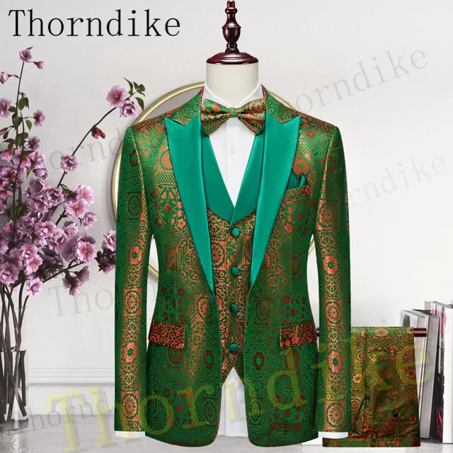 Thorndike Latest Charm Purple Coat Pants Designs Tuxedo Jacket Slim Fit Men Suit 3 Piece Blazers