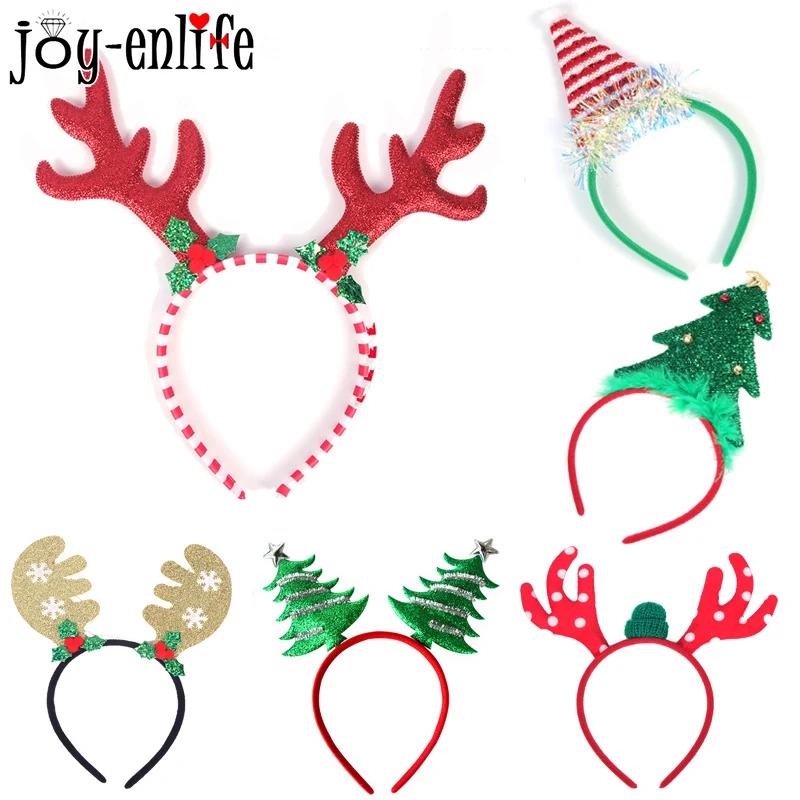 Christmas Headband Reindeer Xmas Tree Headwear Hair Band Decorations Children Christmas Costume Party New Year Navidad gift