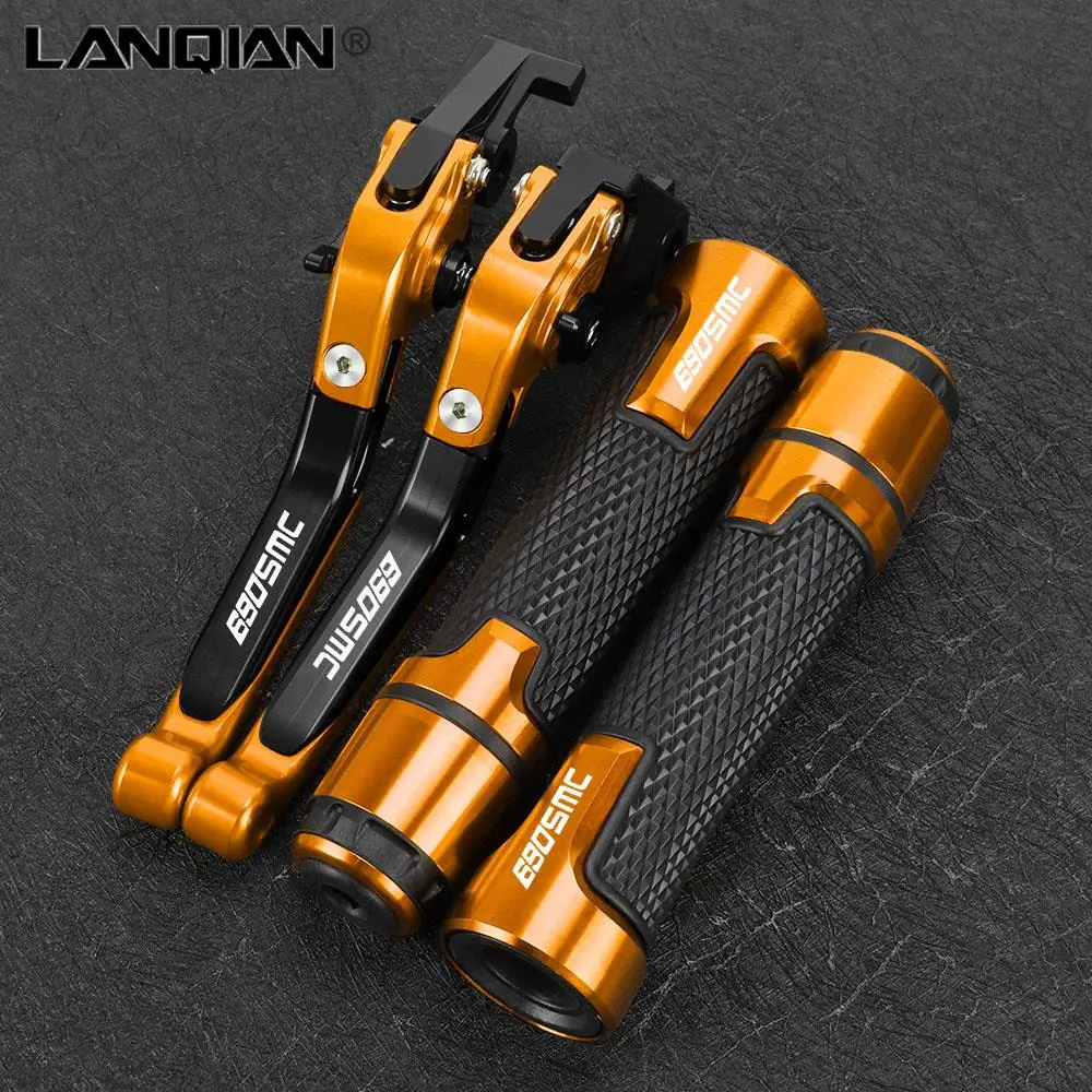 

Motorcycle Accessories FOR 690SMC 690 SMC 2014 2015 2016 2017 CNC Brake Clutch Levers Handbrake Handlebar Grip Handle Hand Grips