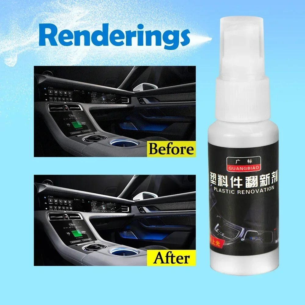 Car Interior Plastic Part Retreading Agent Car Plastic Part Instrument Panel Retreading Wax Care Leather Seat Reducing Agent