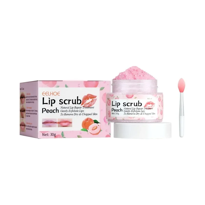 Peach Lip Scrub Exfoliating Lightening Fade Lip Lines anti-peeling Dryness Remove Dead Skin Moisturizing Care Makeup Lip Balm images - 6
