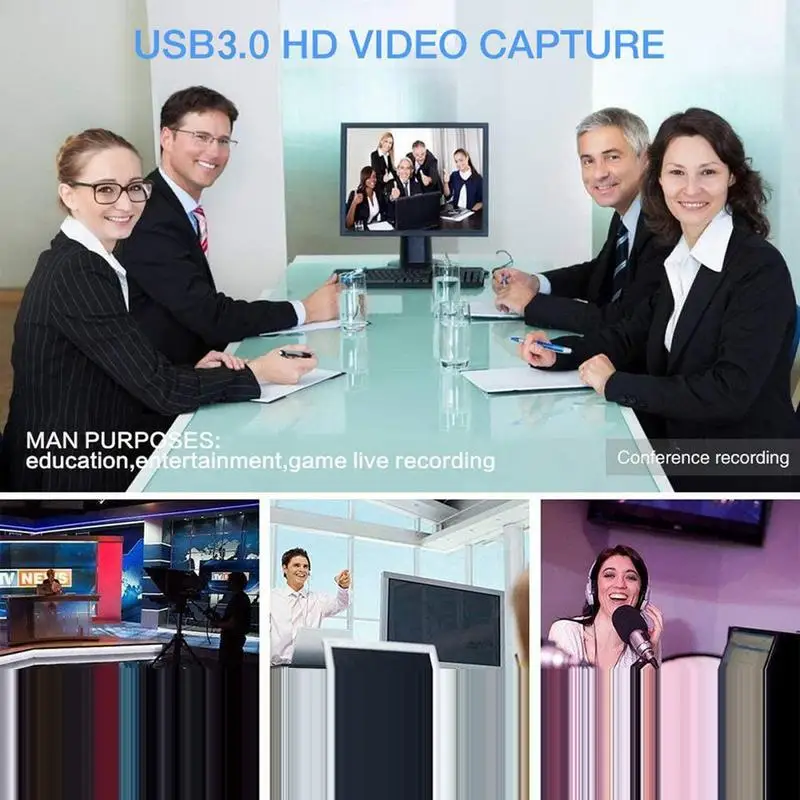 휴대용 비디오 녹음기, 오디오 비디오 녹화 카드, 견고한 범용 USB 3.0 캡처 장치, 안정적인 1080p