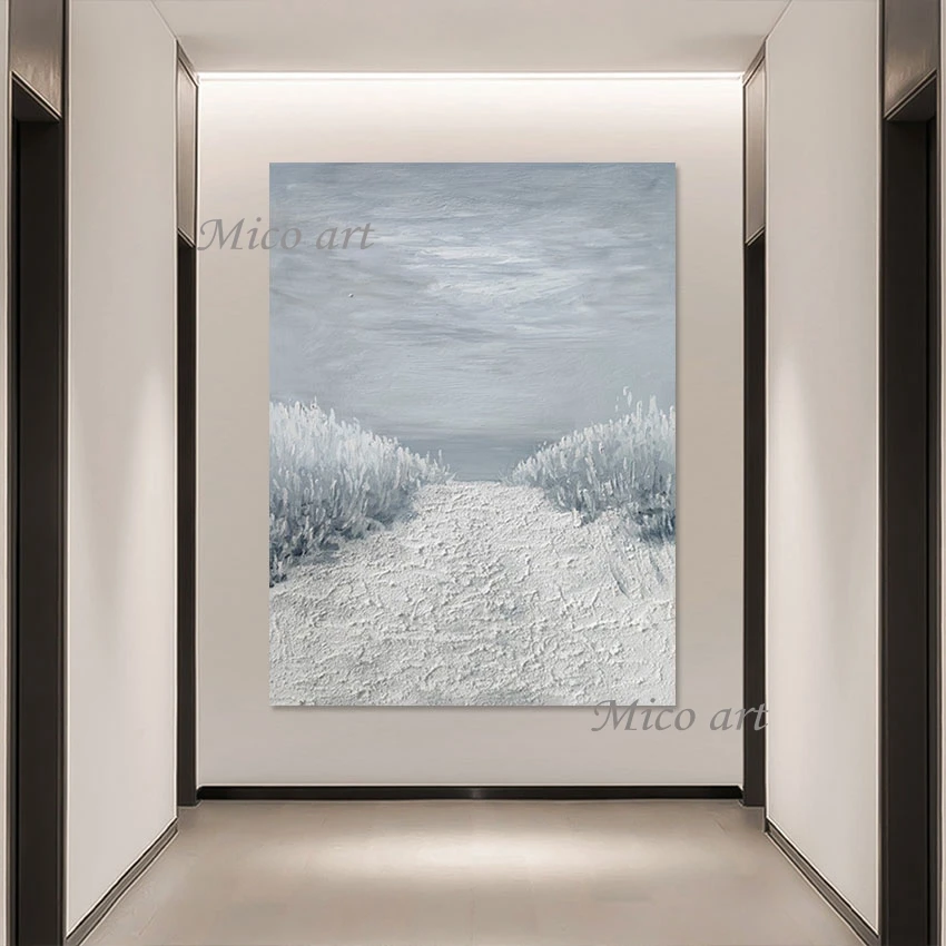 

Latest Cheap Landscape Knife Abstract Oil Painting Wall Canvas Art Picture Unframed The Road To The Sea Hand Painting Decor