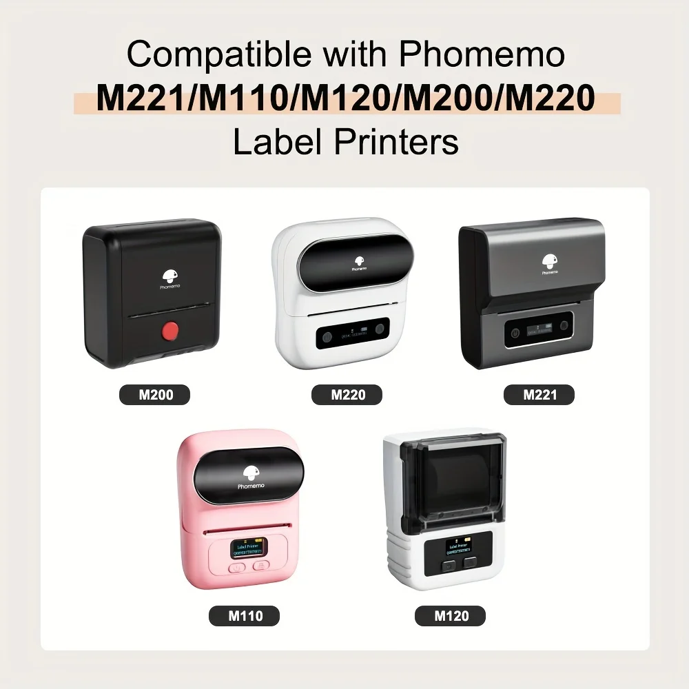 M110 Small Business Labels, Compatible with M220 M200 M120 M221 Label Printers, Multipurpose White Thermal Paper, Color