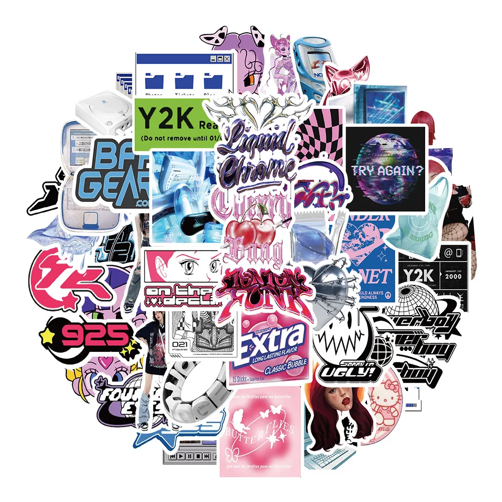 50PCSNewTrendyGirlHeartY2KStyleGraffitiHelmetCupDIY