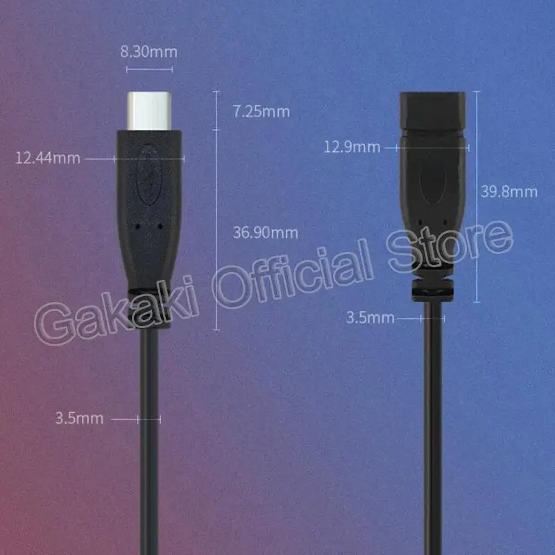 Male to Female 2-pin 4-pin Line Micro USB 2.0 Type-C Charger Wire Connector Power Supply Extension Cable