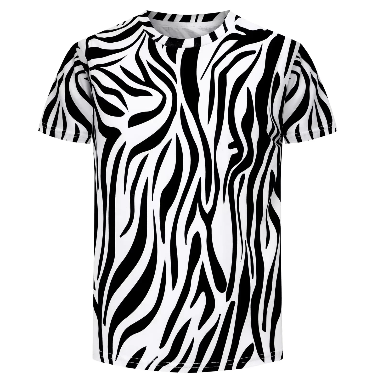 Tiger Skin Leopard Print Funny T-Shirt Boys girls short sleeve tees 2-10Y Summer Kids Clothes Animal T Shirt for party Clothing 6
