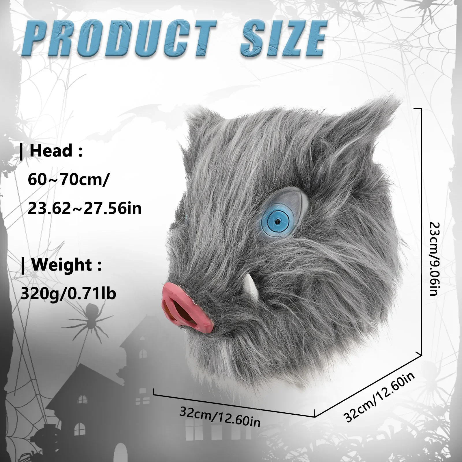 Cosplay Inosuke Hashibira Mask Helmet Demon Slayer Kimetsu No Yaiba Hood Hair Pig Mask Headwear Halloween Carnival Costume Prop masquerade mask,full face mask,half face mask,game cosplay props