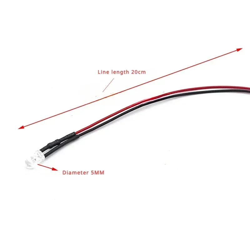 50-100 Pz 3mm/5mm Rosso/Verde/Blu/RGB Bianco UV DC12V Rotondo Pre-Cablato Acqua Trasparente LED Con Supporto In Plastica,Supporto Da 50 Pezzi,3 Mm Bianco Caldo - Foto 4