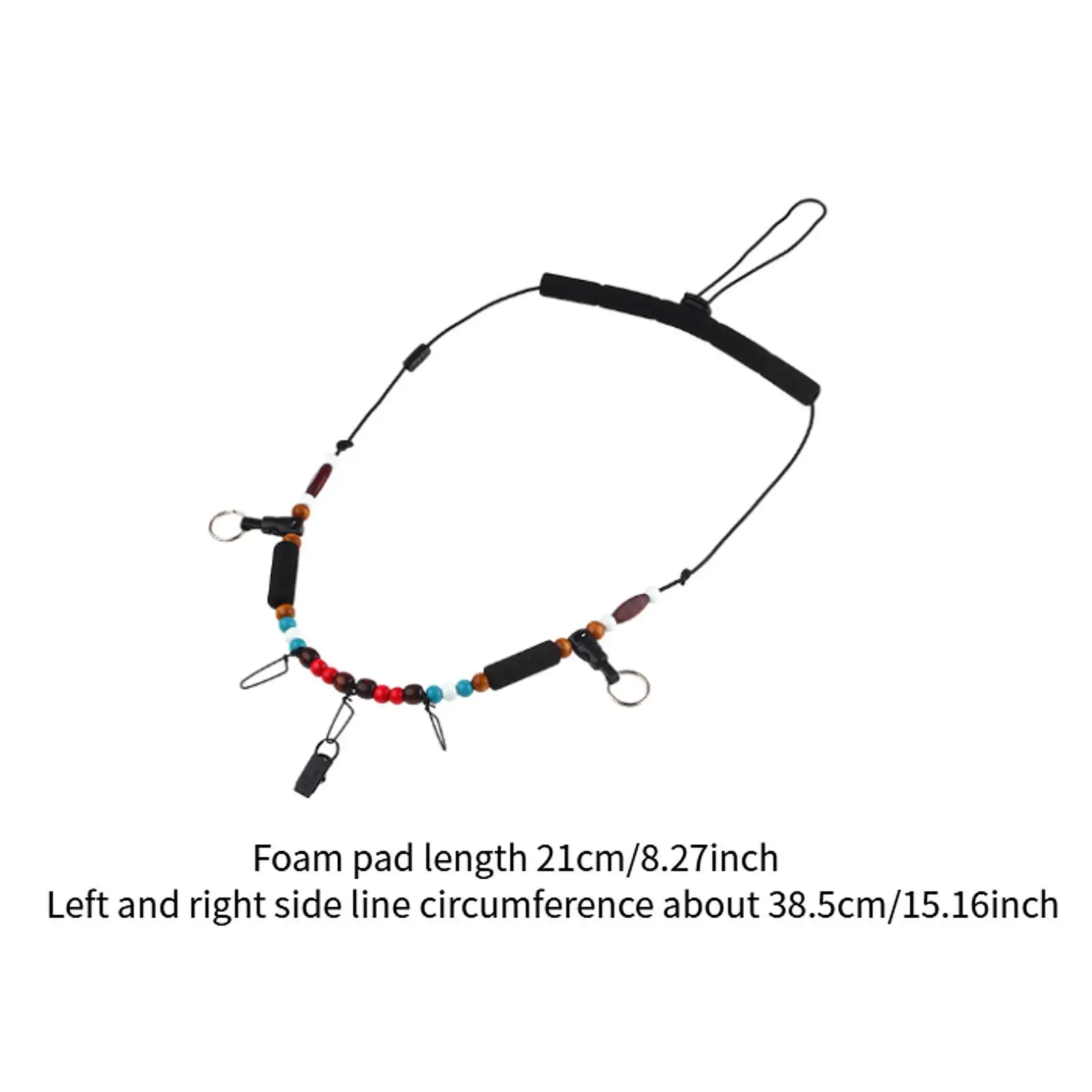 Fly Fishing Necklace Tackle Lanyard Wood Foam Material Fishing Organizer Neck Strap for Carp Fishing Adventure