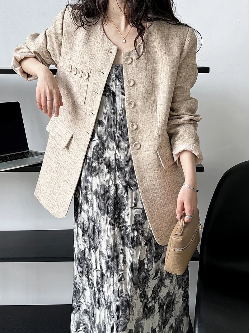 

Chinese-style Antique Single-breasted High-quality Suit Jacket for Women with A Refined and Elegant Noblewoman-style Suit Autumn