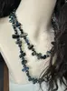 Collier bohème Vintage en pierre naturelle irrégulière pour femmes, perles de cristal faites à la main, Double couche, longue chaîne de pull, bijoux cadeau