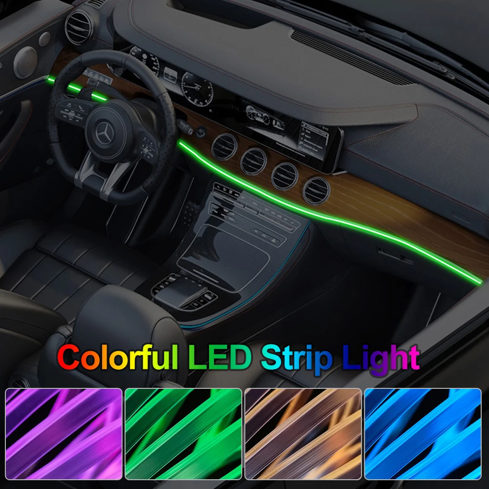 

Car LED Ambient Light Cordless DIY Flexible Neon Strip Light APP Voice Control Car Interior Led Decorative Lamp Auto Accessories