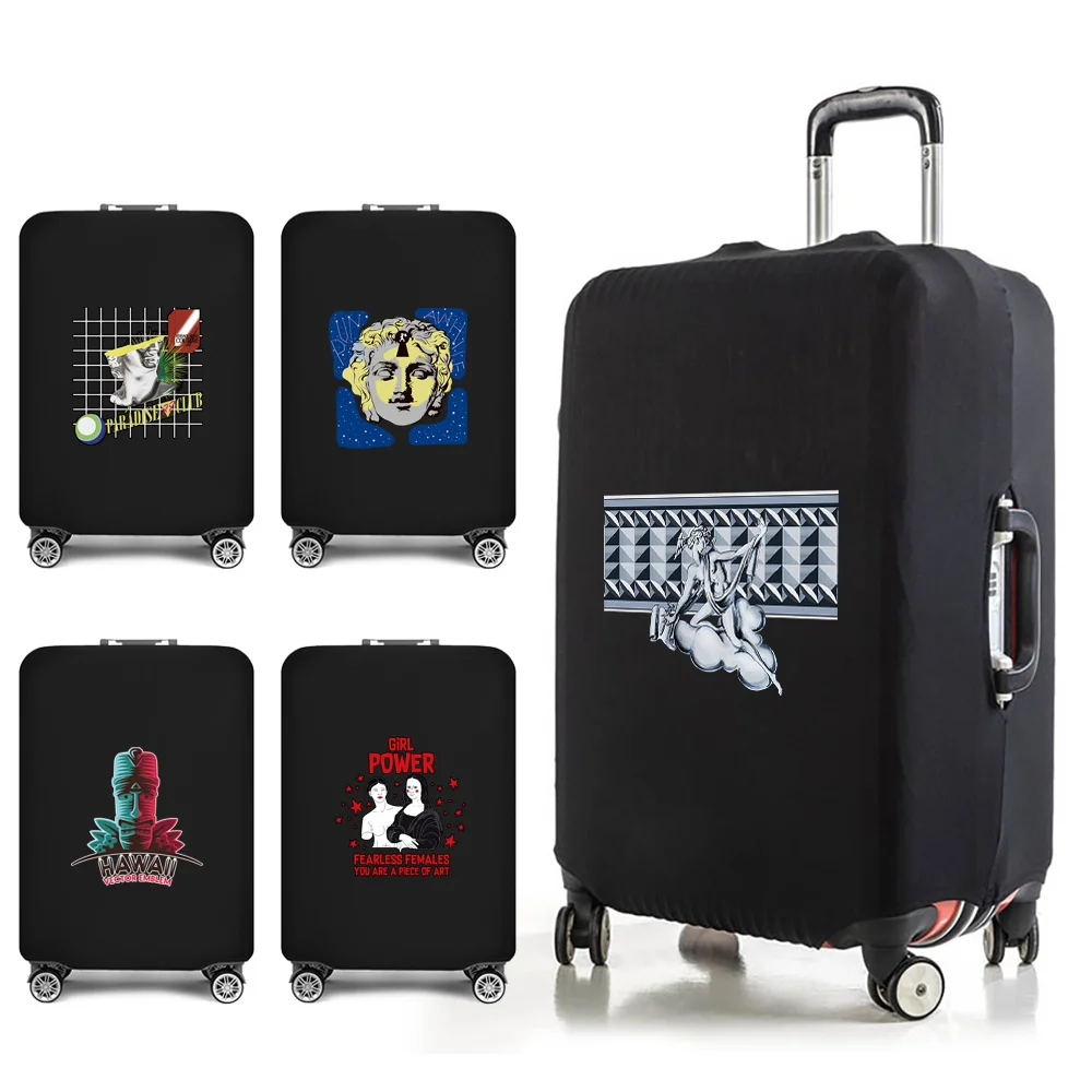 

Travel Essentials Suitcase Protective Case Sculpture Print for 18-32 Inch Holiday Traveling Accessories Trolley Luggage Cover