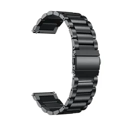 Premium Stainless Steel Metal Strap for Smartwatches - Elegant and Durable Watchband Upgrade (Black)