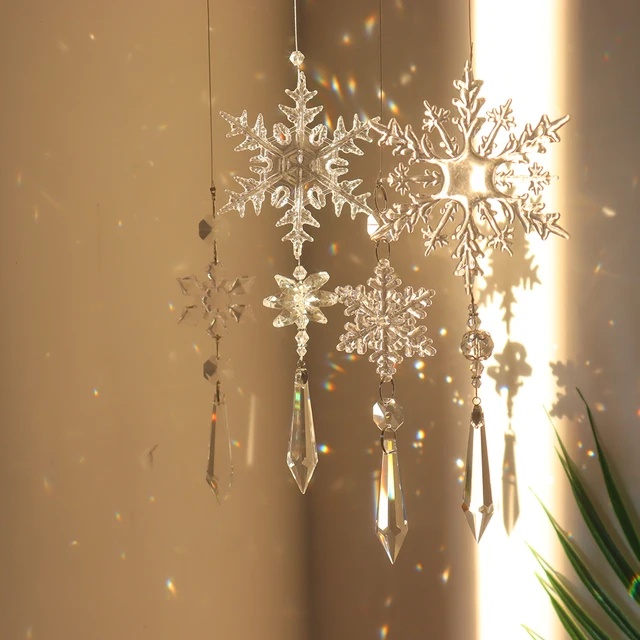 Crystal Light Collection Medál Hópehely Karácsony Fényvisszaverő Terasz Dekoráció Jelenet Elrendezés Függöny Erkély Autóhoz