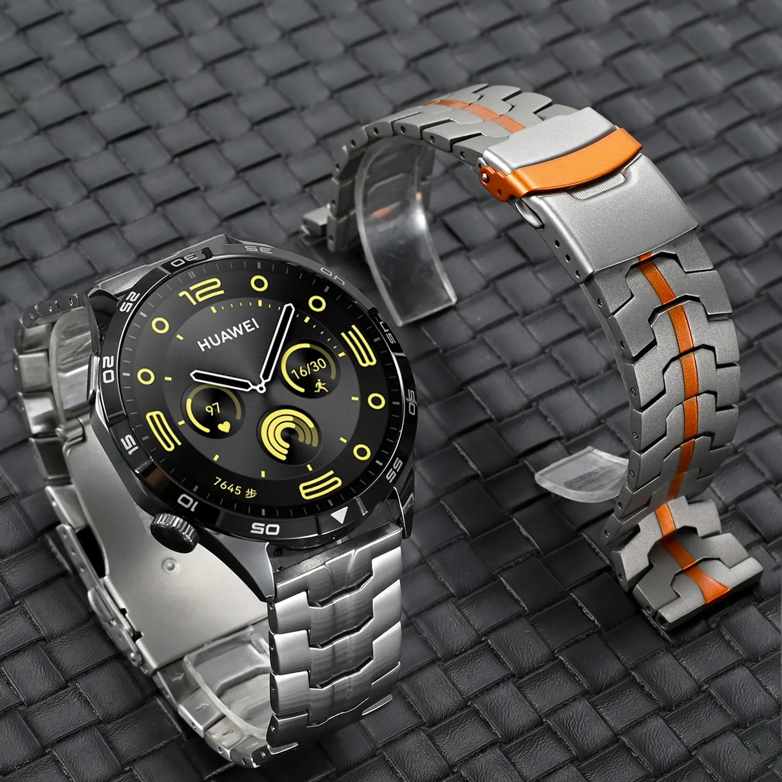 22MM Stainless Steel Sport Strap Metal Bracelet