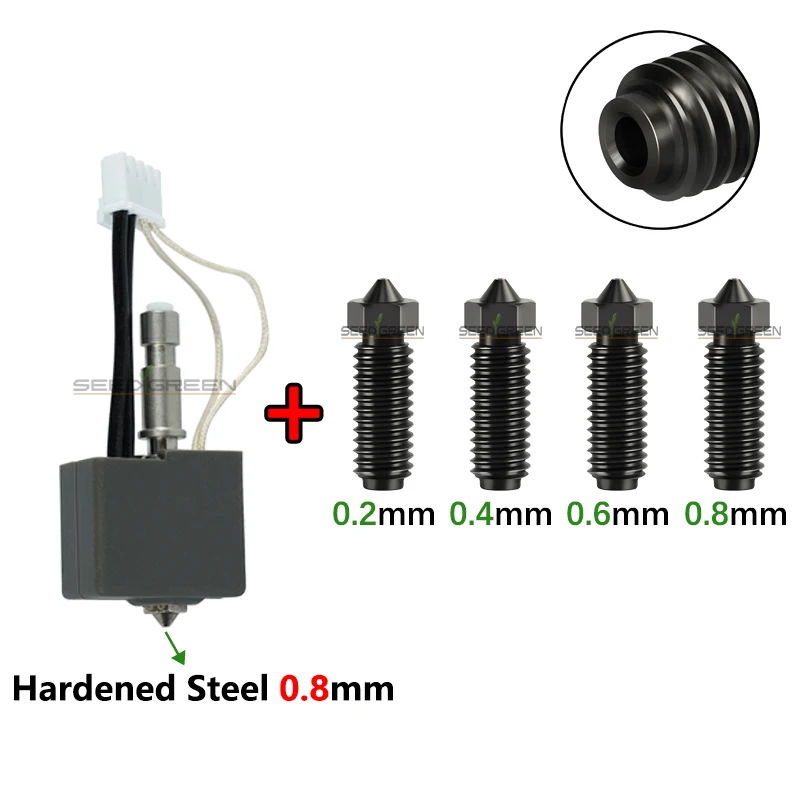 HzdaDeve Hotend Hardened Nozzle for Kobra S1 Combo 0.4mm Stainless HzdaDeve Hotend Hardened Nozzle for Kobra S1 Combo 0.4mm Stainless