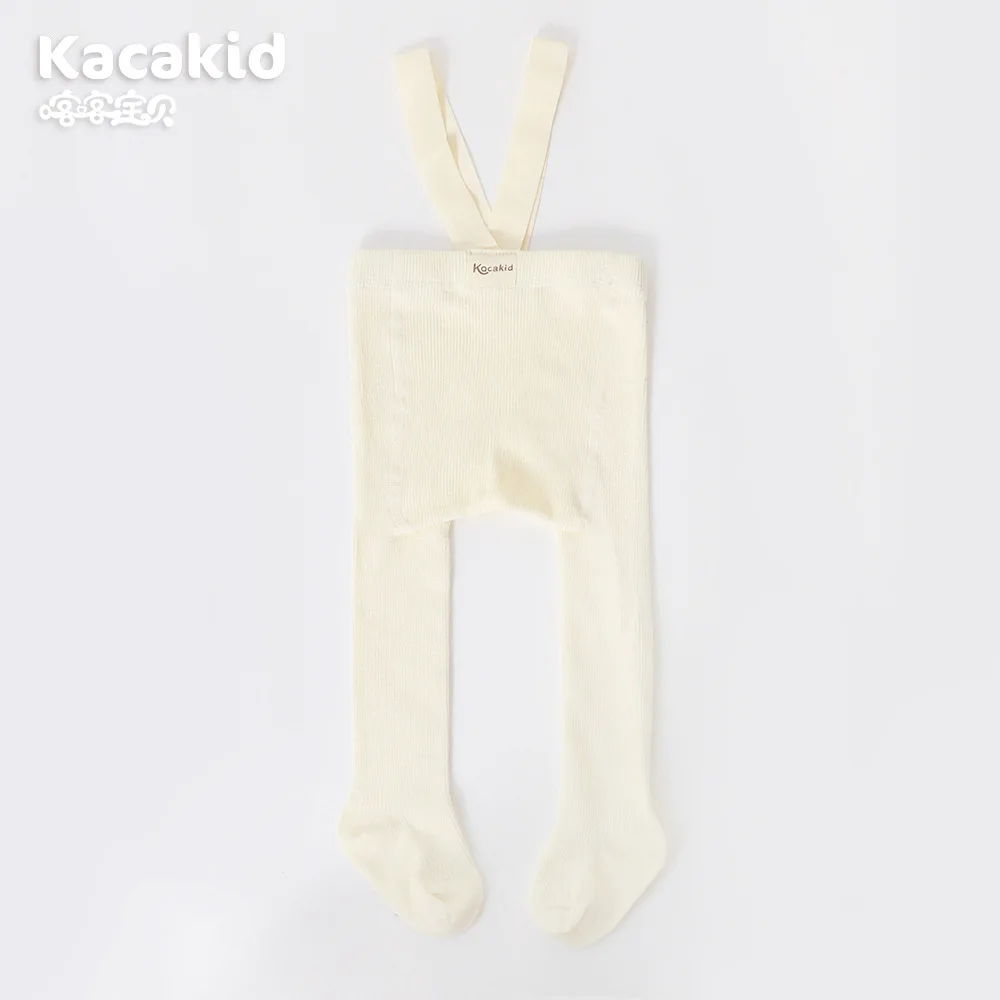 Festive Baby Knit Suspender Tights - Cozy High Waist Leggings