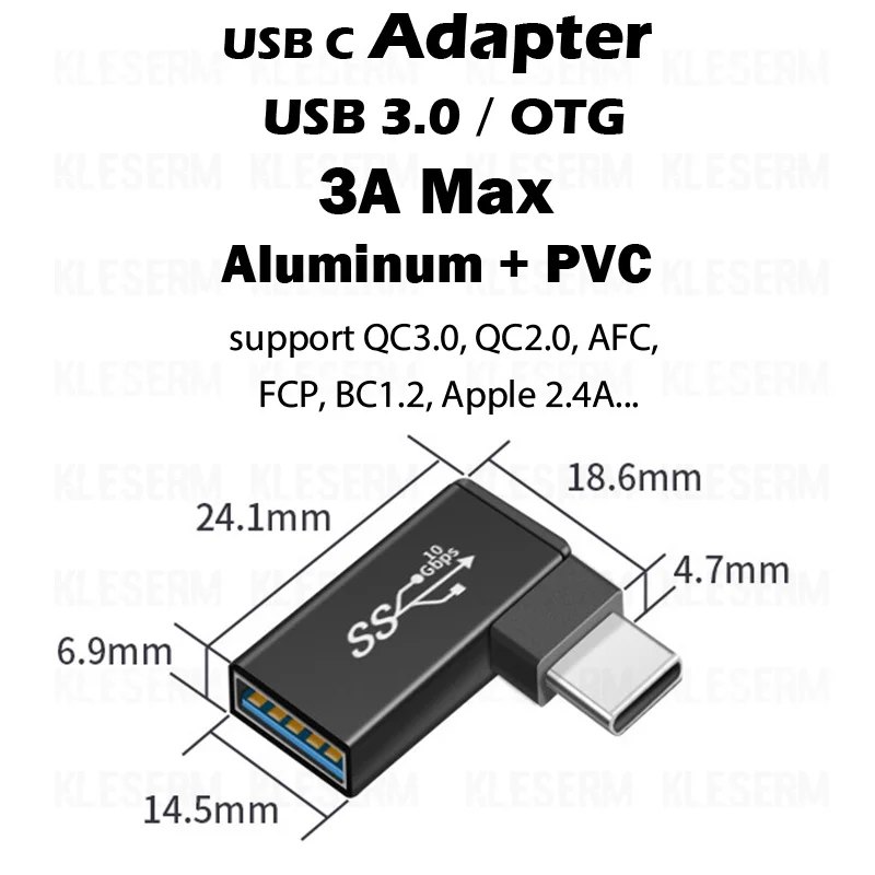 2 in 1 OTG USB to Type C USB3.0 Adapter Plug for Flashdrive Tablet PC Android Phone USB-C Female to USB-A Male Adaptor Converter phone jack to usb converter Adapters & Converters