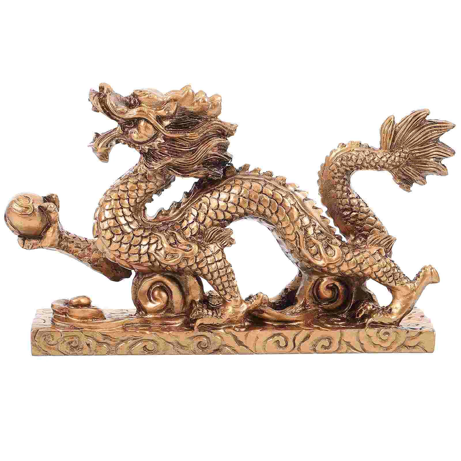 

Desk Dragon Statue Wealth Prosperity Ornament Chinese Auspicious Dragon Figurine Office Home Attract Wealth Good Luck Gifts