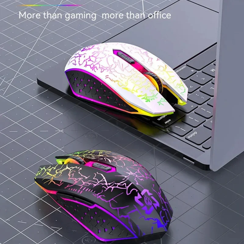 Dual-Mode RGB Wireless Bluetooth Mouse with Silent Functionality