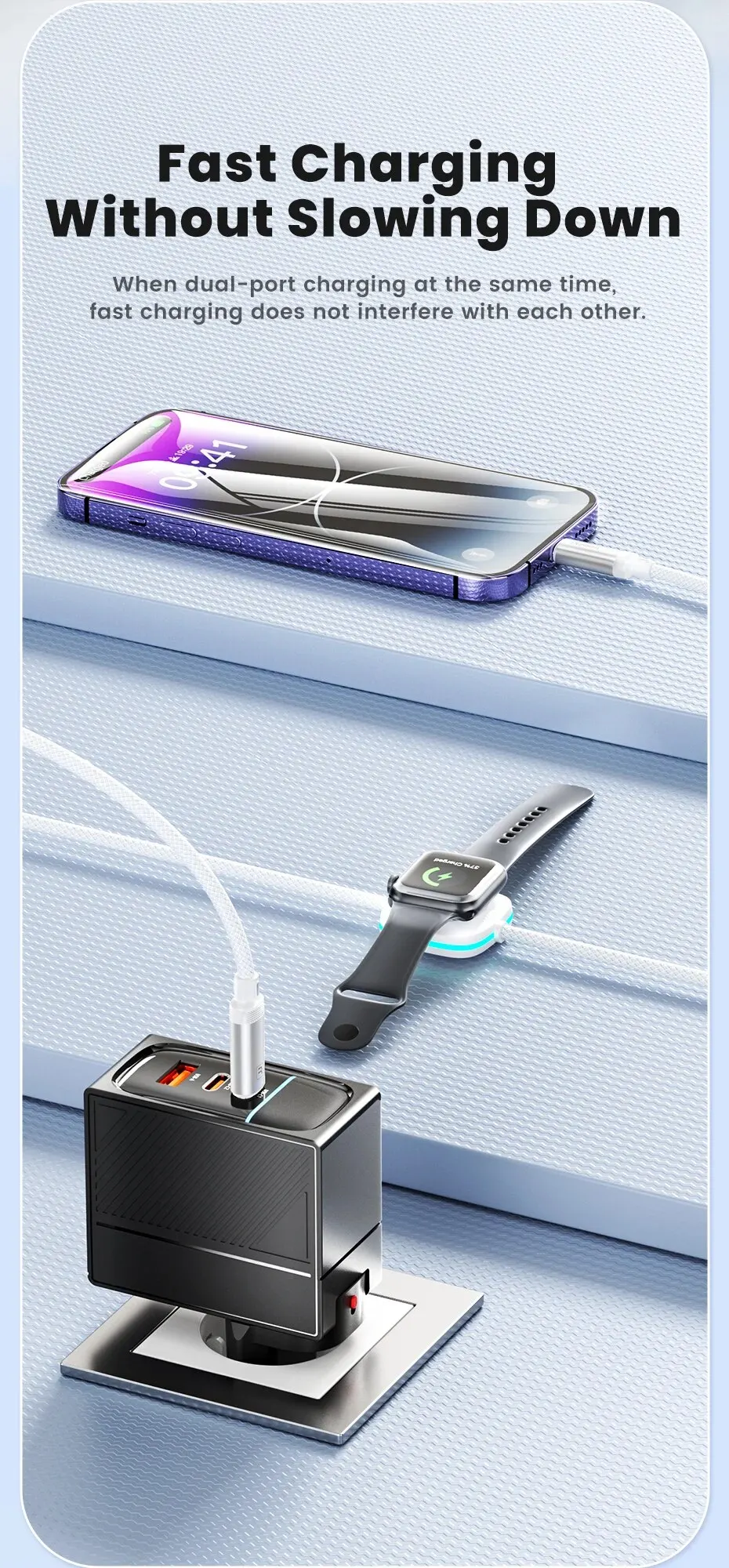 Toocki 2 in 1 pd 27w magnetisches kabelloses Ladegerät Typ c Schnell ladekabel 20w für iPhone 14 13 12 Pro Max für iwatch 9 8 7 6 5 – Detail 6