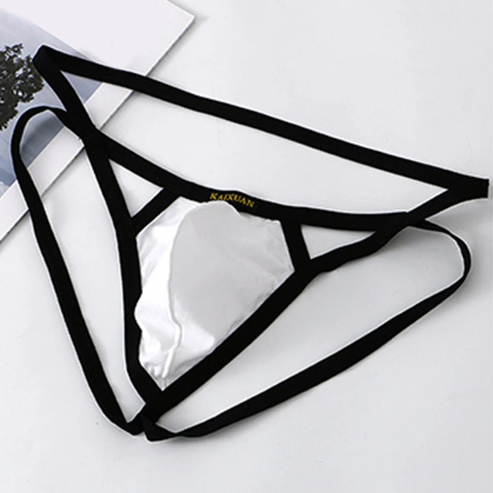 

Men Sexy Convex Pouch Thong Panties Hollow Out Thin Straps G String Briefs Open Butt Underpants Low Waist Erotic Underwear