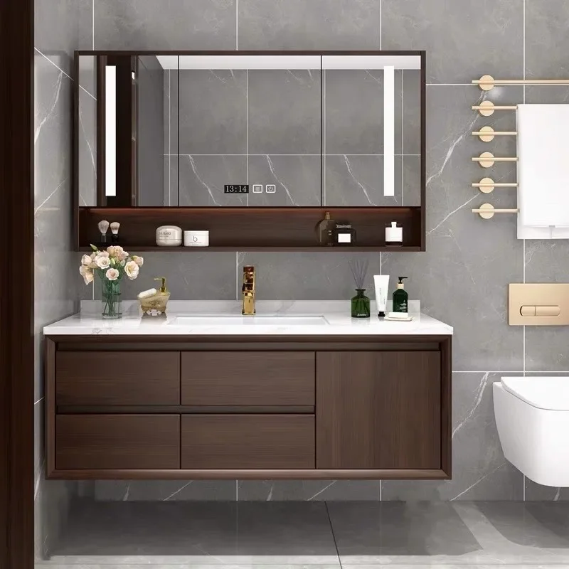 

Oak Modern Intelligent Bathroom Cabinet Ceramic Integrated Washbasin Combination Bathroom Washbasin Cabinet Toilet Furniture