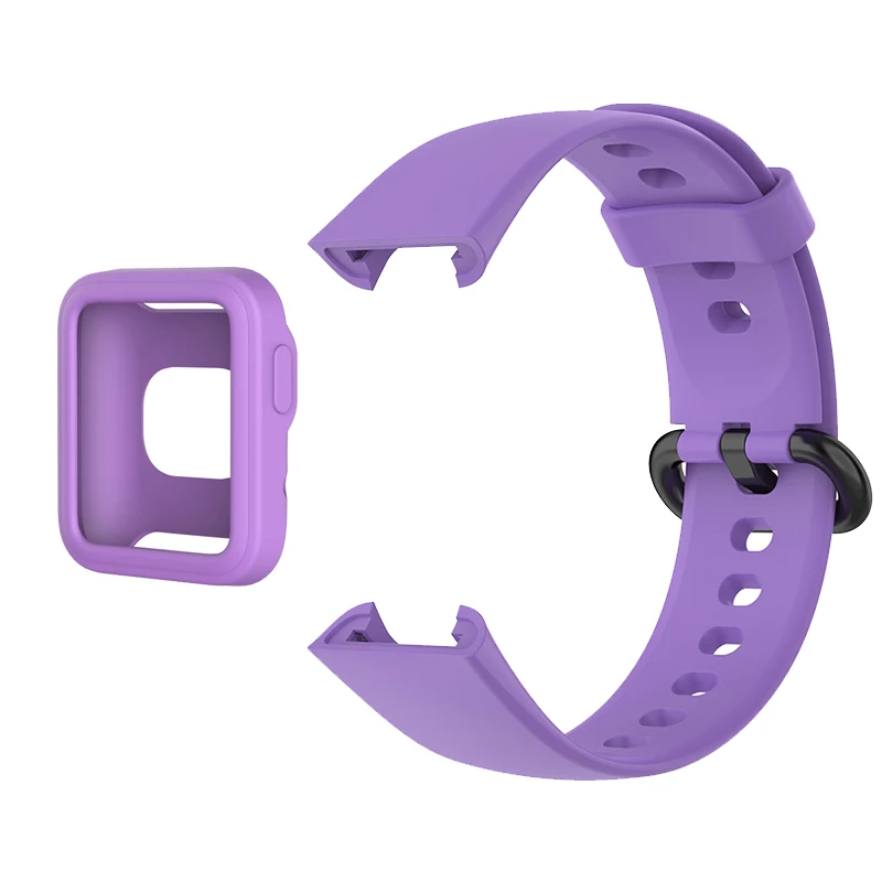 Premium Silicone Strap with Soft Case - Replacement Watchband for Xiaomi Mi Watch/Redmi/Poco