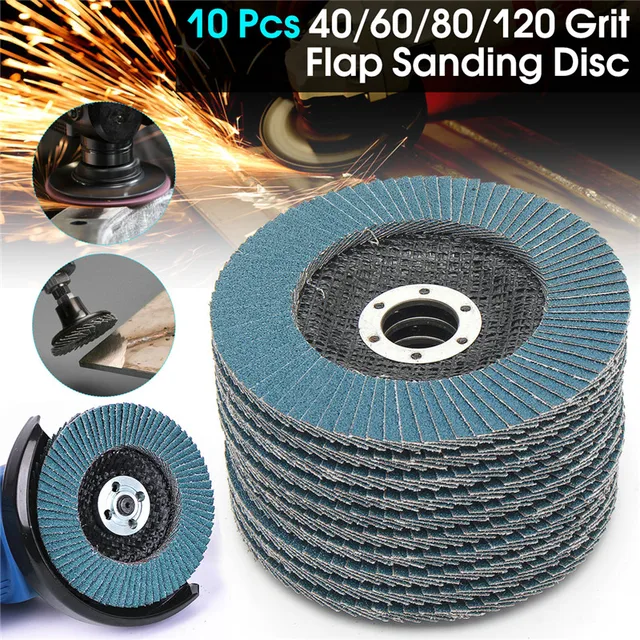 10 יחידות דיסקי פלאפ 125mm מסור זוויתי דיסקי שנייה 40/60/80/120 גלגלי שחזור דיסקי פלאפ מתכת להסרת כלי חיתוך 1