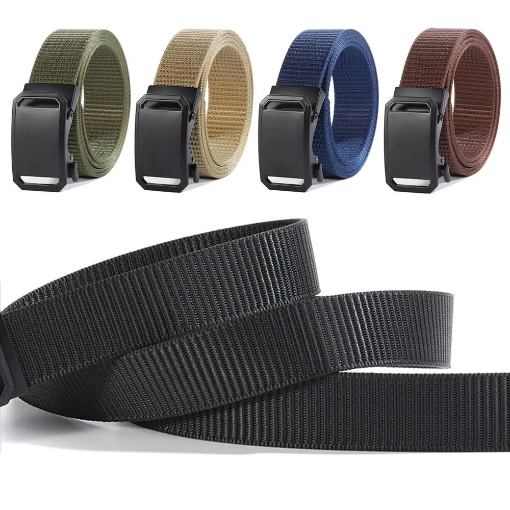 

Luxury Brand Nylon Braided Belt Men Simple Wild Style Business Casual Automatic Buckle Waistband Weave Waist Band