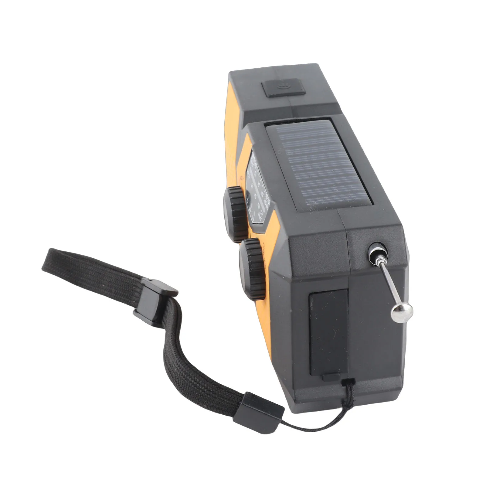 휴대용 AM FM 비상 라디오 2000mAh 충전식 USB 태양열 핸드 크랭크 라디오(LED 손전등 포함) 하이킹 캠핑 피크닉용