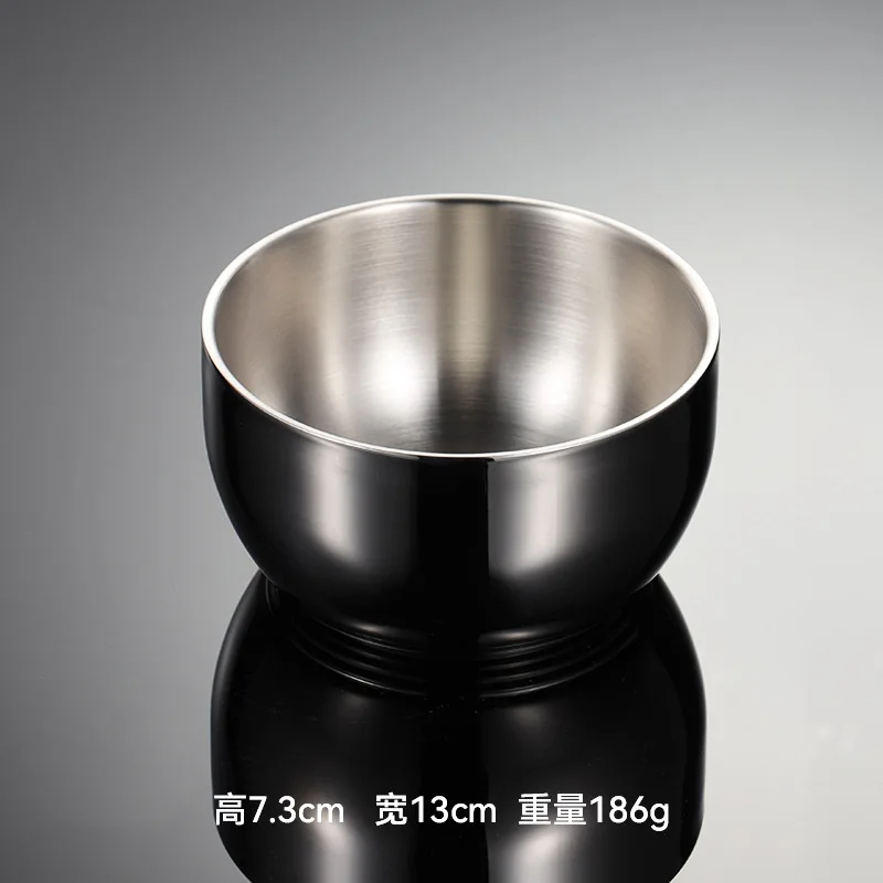 316 Stainless Steel Bowl Thickened Heat-insulated Double-layer Multipurpose  Storage Bowl Metal Kids Anti-fall Rice Bowl - AliExpress