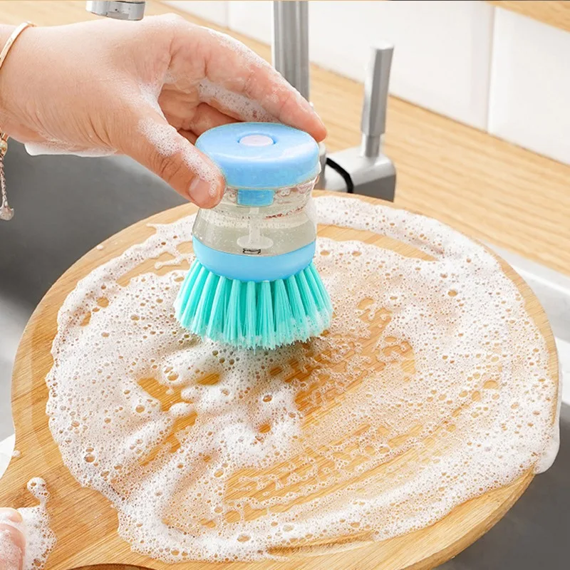 Dish Soap Brush Non-stick Oil Deep Clean Easy To Refill Cleaning Brushes  with Washing Up Liquid Soap Dispenser Daily Use – the best products in the  Joom Geek online store