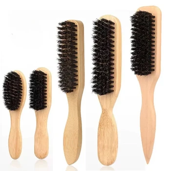 Spazzola per capelli lisci con setole di cinghiale per elegante coda di cavallo e lisciare i peli del bambino, flyaways, controllo dei bordi - Pettinatura e stuzzicante