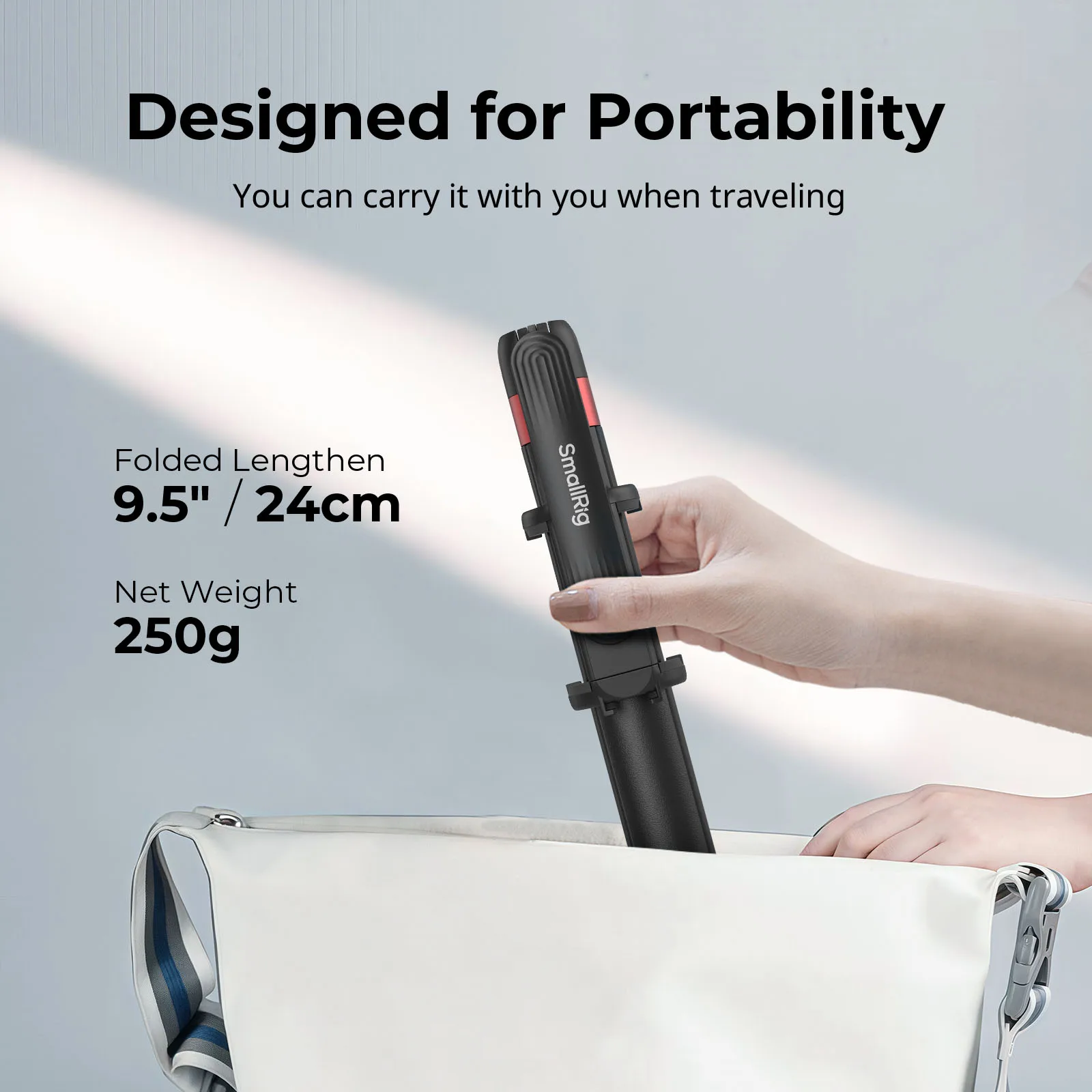 Phone Tripod Stand w Remote, Portable Selfie Stick Tripod ST-25 Black for iPhone