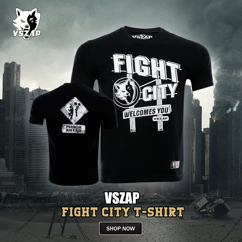VSZAP MMA Boxing Fighting Training Pure Cotton Breathable Sports T-shirt Martial Arts Fighting Judo Judo Muay Thai Short Sleeves